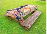Abakuhaus Tovaglia Giapponese Da Esterno, Motivi Tradizionali Kimono Autentici E Motivi Floreali Etnici Asiatici, Multicolore, 145X305 Cm