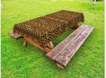 Abakuhaus Zambia Tovaglia Da Esterno, Stampa Con Motivi Animali Tropicali Selvaggi, Motivo Ripetuto, Pale Caramel Marrone Scuro, 145X305 Cm