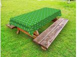 Abakuhaus Tovaglia Geometrica Per Esterni, Motivo Di Ispirazione Retrò Con Cerchi Concentrici In Fresche Tonalità Naturali, Verde E Verde Mela, 145X265 Cm