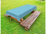 Abakuhaus Tovaglia Astratta Per Esterni, Motivo A Scacchi In Stile Monocromatico, Blu E Turchese Scuro, 145X305 Cm