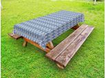 Abakuhaus Tovaglia Blu E Bianca Per Esterni, Motivo Astratto Ikat Shibori In Stile BohéMien, Blu Navy E Bianco, 145X210 Cm