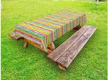 Abakuhaus Tovaglia Colorata Per Esterni, Segni Di Pennellate Disegnati A Mano Con Tema Arcobaleno, Design A Strisce Con Pennellate, Effetto Consumato, Multicolore, 145X305 Cm