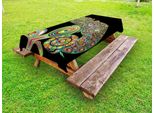 Abakuhaus Tovaglia Psichedelica Per Esterni, Figura Pop Art Camaleonte Con Elementi Grafici Originali Rettiliani, Multicolore, 145X265 Cm