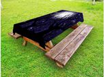 Abakuhaus Tovaglia Da Esterno Dark Forest, Night Time Ricrea Un Bosco Inquietante Con La Luna Che Splende Sopra, Indaco E Grigio Carbone, 145X305 Cm