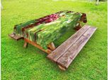 Abakuhaus Tovaglia Da Esterno Con Motivo A Grappoli D'uva, Grappolo D'uva Concorde Su Sfondo Sfocato, Vista Vigneto, Verde Lime E Corallo Scuro, 145X305 Cm