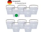 Novaliv 10X Contenitore Per Detersivi Con Coperchio 7 Litri I Trasparente I 23,5 X 18 X 26,5 Cm I Scatola Contenitore Per Detersivi Con Manico Contenitore Per Detersivi Contenitore Per Detersivi