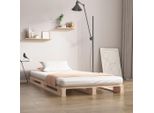 The Living Store Letto In Pallet 100X200 Cm In Legno Massiccio Di Pino
