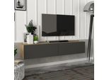 Mobile Tv 'Toivakka' 135X31X25Cm Rovere / Antracite