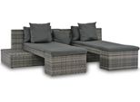The Living Store Set Di Divani Da Giardino 4 Pezzi Con Cuscini In Poly Rattan Grigio