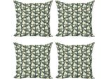 Abakuhaus Set Di Federe Per Cuscini Weinberg (4 Pezzi), Motivo Floreale Agricolo, Stampa Digitale Moderna Su Entrambi I Lati, 45 Cm X 45 Cm, Verde Beige