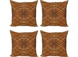 Abakuhaus Set Di Federe Per Cuscini Stammes (4 Pezzi), Motivo Eastern Bamboo, Stampa Digitale Moderna Su Entrambi I Lati, 45 Cm X 45 Cm, Zenzero