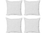 Abakuhaus Set Di Federe Astratte (4 Pezzi), Forma Quadrata Geometrica, Stampa Digitale Moderna Su Entrambi I Lati, 50 Cm X 50 Cm, Bianco E Nero