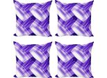 Abakuhaus Set Di Federe Astratte (4 Pezzi), Forme Digitali Psichedeliche, Stampa Digitale Moderna Su Entrambi I Lati, 50 Cm X 50 Cm, Viola Bianco
