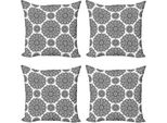 Set Di Federe Per Cuscini Abakuhaus Mandala (4 Pezzi), Disegno Mandala Orientale, Stampa Digitale Moderna Su Entrambi I Lati, 45 Cm X 45 Cm, Bianco E Nero