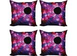 Abakuhaus Set Di Federe Astratte (4 Pezzi), Mosaic Circular Tile, Stampa Digitale Moderna Su Entrambi I Lati, 60 Cm X 60 Cm, Rosa, Viola, Rosso