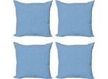 Abakuhaus Set Di Federe Astratte (4 Pezzi), Motivo Picnic, Stampa Digitale Moderna Su Entrambi I Lati, 45 Cm X 45 Cm, Viola Blu Bianco