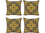 Abakuhaus Set Di Federe Orientali (4 Pezzi), Medio Oriente, Stampa Digitale Moderna Su Entrambi I Lati, 50 Cm X 50 Cm, Multicolore