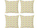 Abakuhaus Set Di Federe Pasquali (4 Pezzi), Saluto Alle Vacanze Di Primavera, Stampa Digitale Moderna Su Entrambi I Lati, 45 Cm X 45 Cm, Multicolore