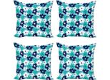 Abakuhaus Set Di Federe Per Cuscini (4 Pezzi), Fiori Primaverili, Stampa Digitale Moderna Su Entrambi I Lati, 45 Cm X 45 Cm, Multicolore