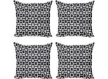 Abakuhaus Set Di Federe Astratte (4 Pezzi), Mosaico Pavimentale Moderno, Stampa Digitale Moderna Su Entrambi I Lati, 60 Cm X 60 Cm, Nero, Grigio Chiaro, Bianco