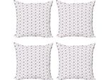 Abakuhaus Set Di Federe Astratte (4 Pezzi), Ananas Scandinavi, Stampa Digitale Moderna Su Entrambi I Lati, 40 Cm X 40 Cm, Rosa Pallido Terra Giallo