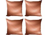 Abakuhaus Set Di Federe Astratte (4 Pezzi), Motivo A Pettine Ondulato, Stampa Digitale Moderna Su Entrambi I Lati, 40 Cm X 40 Cm, Pale Rust