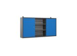Armadio A Muro Armadio Per Attrezzi Armadio In Metallo Con Parete Perforata Metallo, 120 Cm X 60 Cm X 20 Cm, Colore: Blu Antracite