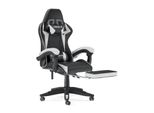 Sedia Da Gioco Con Poggiapiedi - Sedia Da Gioco Ergonomica - Con Cuscino Lombare + Poggiatesta - Sedia Da Gioco - Regolabile In Altezza - Bianco