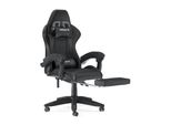 Sedia Da Gioco Con Poggiapiedi - Sedia Da Gioco Ergonomica - Con Cuscino Lombare + Poggiatesta - Sedia Da Gioco - Regolabile In Altezza - Nero