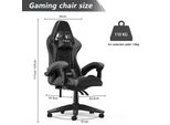 Sedia Da Gioco Ergonomica - Cuscino Lombare + Poggiatesta - Regolabile In Altezza - Nero E Grigio