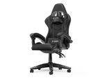 Sedia Da Gioco Ergonomica - Cuscino Lombare + Poggiatesta - Regolabile In Altezza - Nero