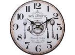 Orologio Da Parete Rebecca Mobili, Per La Cucina, In Legno, Bianco E Marrone ø 33,8 Cm