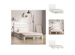 Vidaxl Letto In Legno Massiccio Di Pino Bianco 75X190 Cm - Letti E Strutture Letto
