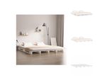 Vidaxl Letto A Pallet Bianco 135X190 Cm In Legno Di Pino Massiccio - Letti E Strutture Letto
