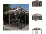 Vidaxl Padiglione Con Zanzariera E Luci Led 3X3X2,73 M Taupe - Padiglioni E Tende Per Feste