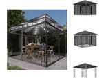Vidaxl Padiglione Con Zanzariera E Catena Luminosa A Led 3X3X2,73M Antracite - Padiglioni E Tende Per Feste