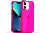 Smartphonica Iphone 12 Mini Custodia In Silicone Antiurto Trasparente Con Paracolpi - Rosa Neon