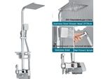 Sistema Doccia Per Il Bagno, Doccia A Pioggia, Acqua Calda/Fredda, Cromata A 4 Vie E 10""