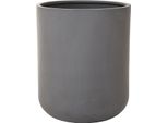 Vivanno Vaso Da Fiori In Fibra Di Vetro Chico Rotondo, Grigio Cemento Design Cemento - 50X60 Cm