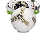 Pallone Da Calcio "Match"" Per Bambini E Adulti - Misura 5 Perfetto Per Segnare Gol - Pallone Sportivo Per Interni Ed Esterni - Bianco/Oro"
