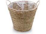 Cestino Per Piante Con Manico - Seagrass / Naturale - Dimensioni: 27 X 24 Cm (Piccolo)