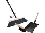 Novaliv Scopa Da Camera Con Manico Robusta Vero Capello Di Rosa Scopa Morbida Setole Armadio Scopa 4 Pezzi Manico A Innesto E Spazzola A Mano Set Paletta Metallo Nero Paletta Scopa A Mano Spazzatrice E Paletta
