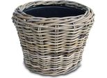 Vaso Per Piante In Rattan Con Inserto In Plastica - Drypot Circa 33 X 24 Cm - Vaso Moderno E Luminoso