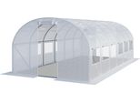 Toolport Serra Da Giardino Tunnel Serra Orto Stabile E Robusto 3X6M - Telo Pe 180G/M² Bianco Transparente