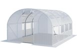 Toolport Serra Da Giardino Tunnel Serra Orto Stabile E Robusto 3X4M - Telo Pe 180G/M² Bianco Transparente