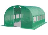Toolport Serra Da Giardino Tunnel Serra Orto Stabile E Robusto 3X4M - Telo Pe 180G/M² Verde Transparente