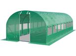 Toolport Serra Da Giardino Tunnel Serra Orto Stabile E Robusto 4X8M - Telo Pe 180G/M² Verde Transparente