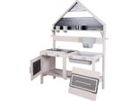 Roba Mud Kitchen Per Bambini In Look Casalingo - Funzionale Cucina Da Gioco All'aperto Con Accessori Per Bambine E Bambini - In Legno Massiccio - Grigio Smaltato