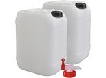 Plasteo® 2 Pezzi 20 Litri Tanica D'acqua Tanica Campeggio + 1 X Rubinetto Alimenti Sicuri Bpa Free Gastronomia Commerciale Campeggio Caravan