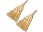 Novatool 2X Scopa Piccola Scopa Con Manico Corto 40Cm Scopa Di Paglia Scopa Per Bambini Scopa Per Streghe Piccola Scopa Da Giardino Mini Scopa Piccola Ideale Come Scopa Per Bambini E Scopa Da Campeggio